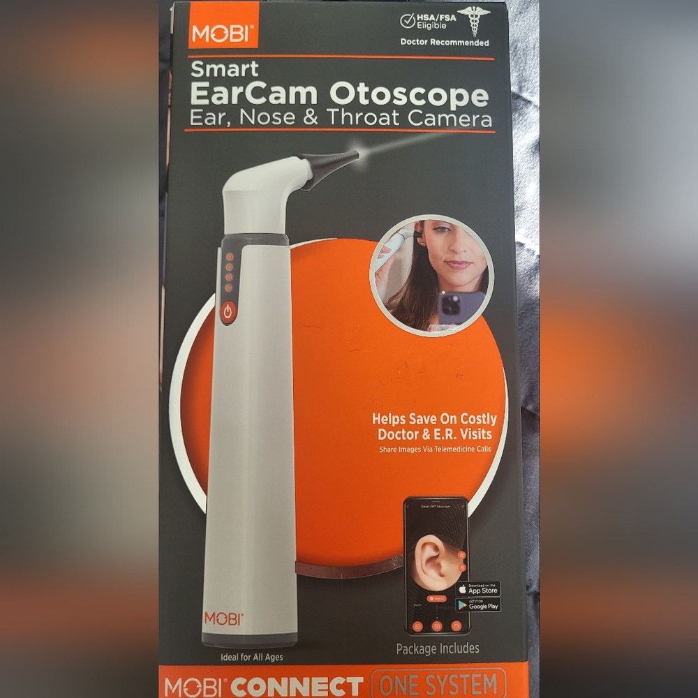 Ear, Nose And Throat Camara - Mobi Smart  EarCam Otoscope - White NWT